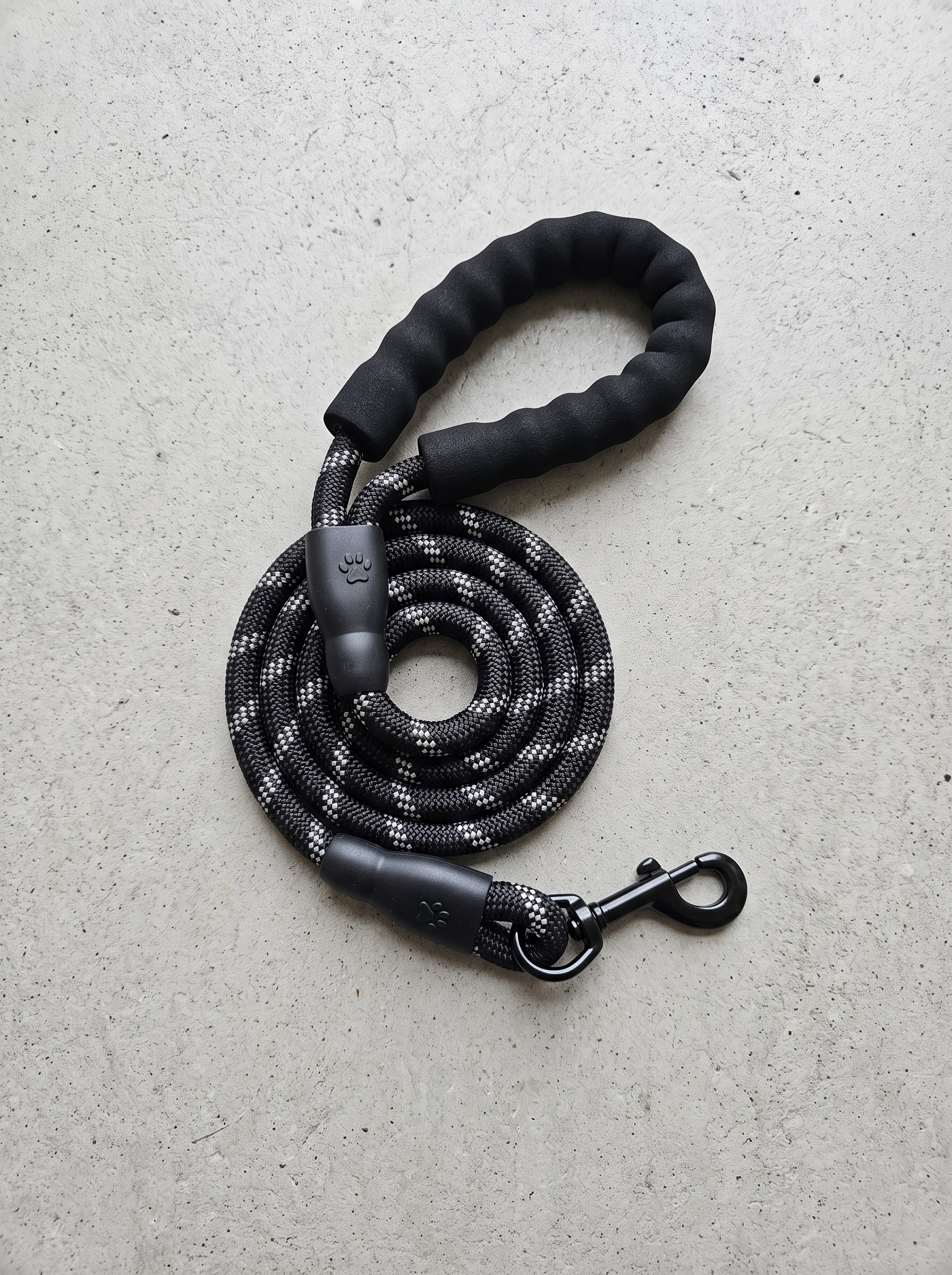 Laisse corde tressée chien — mousqueton rotatif